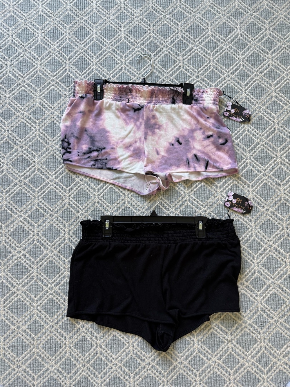 Women’s Midnight Bakery Sleep Shorts- Black and Purple Tie Dye- NWT